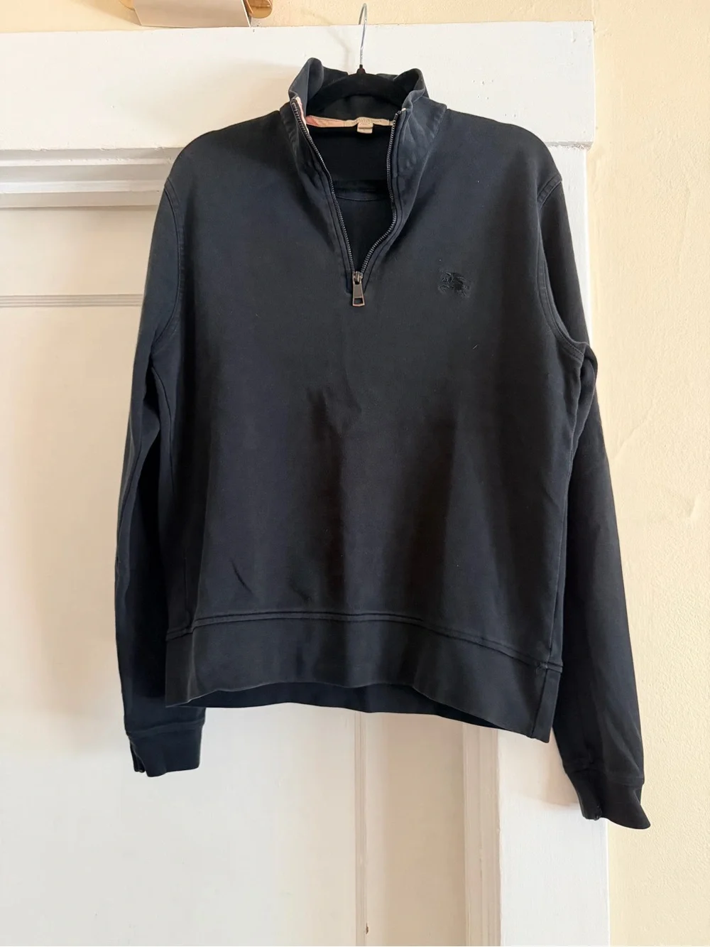 Burberry Black Men’s Quarter-Zip Sweatshirt Pullover